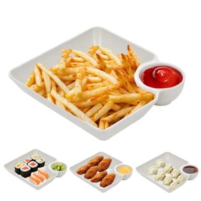 Négyzet alakú snack mártogatós tányérok (4 db) | DIPLUXA